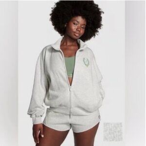 Victoria's Secret PINK Women's Full Zip Mock Neck Sweatshirt In Ivory XXL NWT